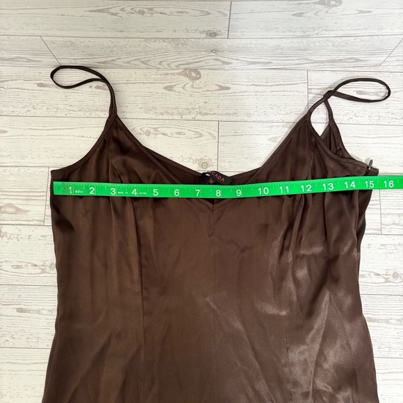 Vintage Escada Dark Brown Silk Midi Dress - Picture 6 of 9